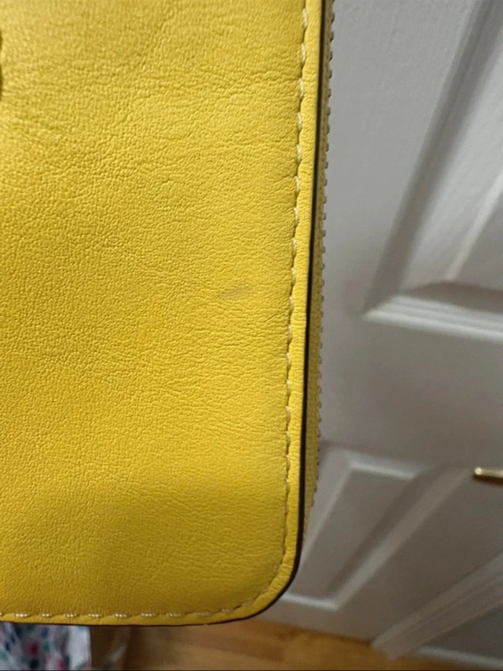 Coach Yellow Leather Wristlet Clutch